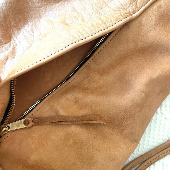 Tan Leather Large Backpack - Picture 6 of 7